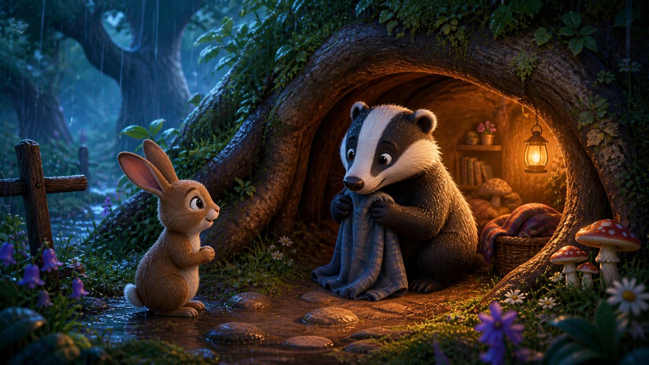 Illustration for The Badger and the Borrowed Hole
