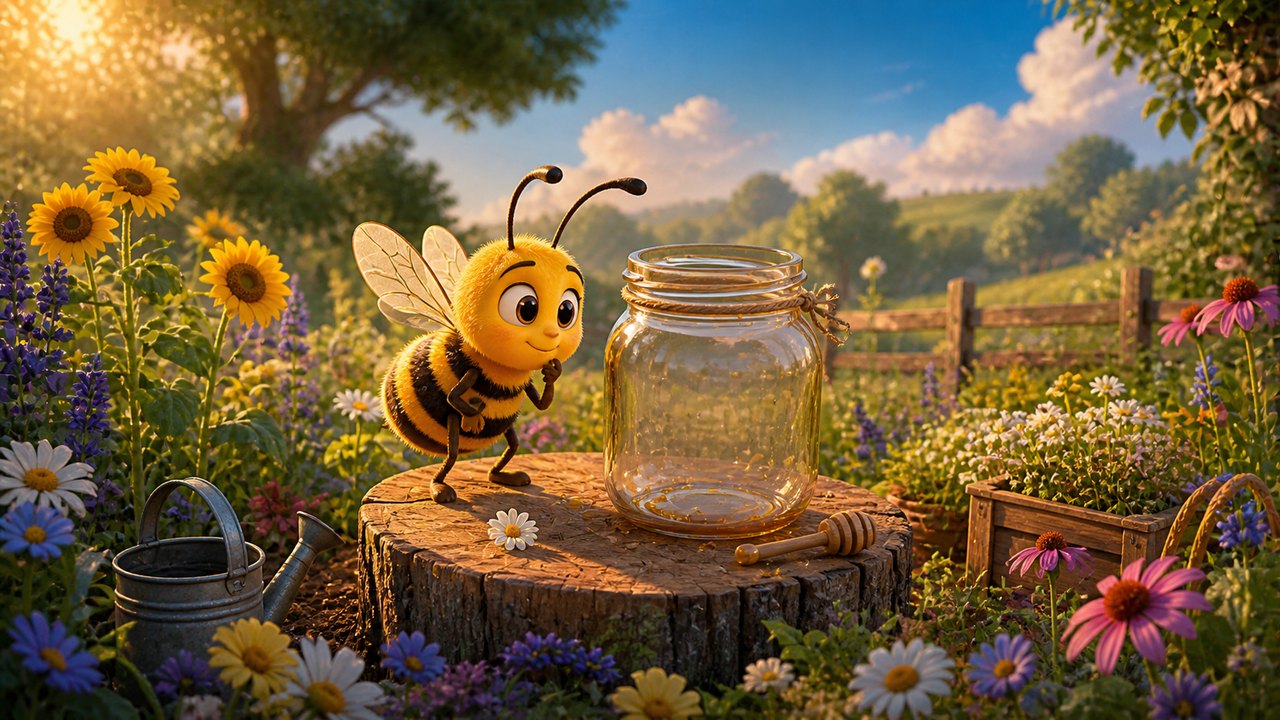 Illustration for The Bee and the Empty Jar