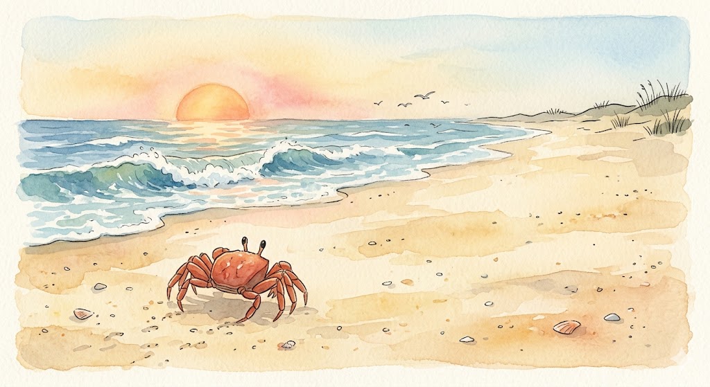Illustration for The Crab Who Walked Straight at Dawn