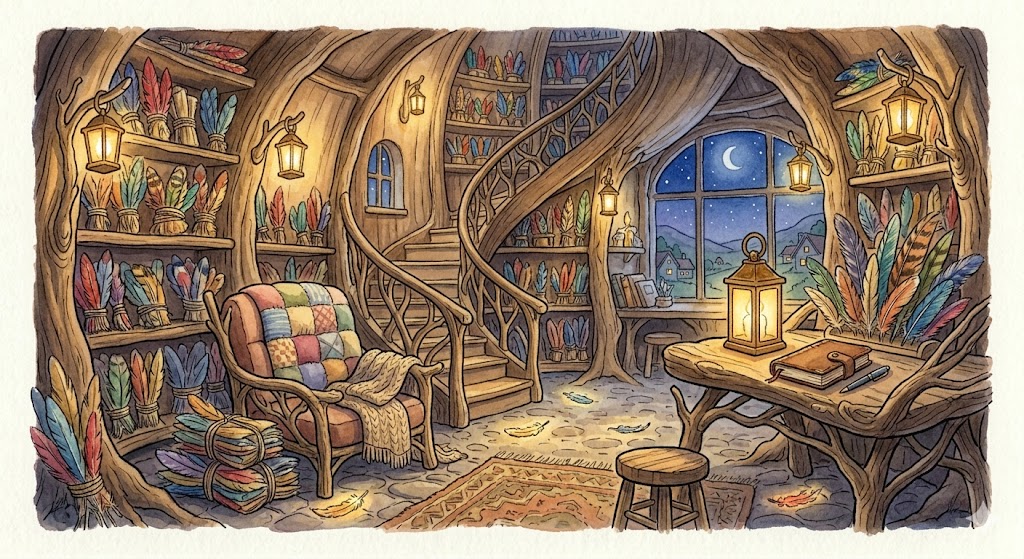 Illustration for The Library of Feathers