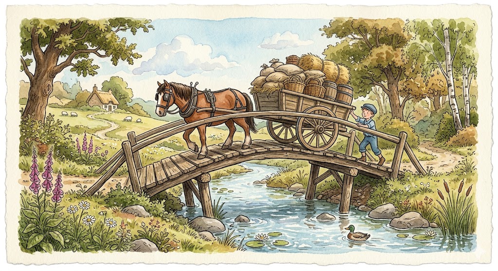 Illustration for The Little Bridge and the Heavy Cart