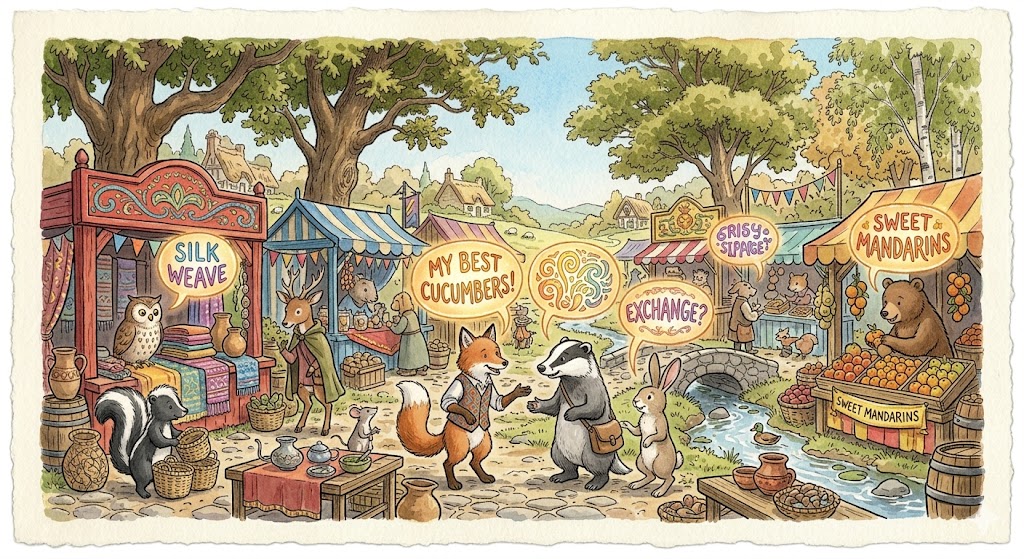 Illustration for The Market of Kind Words