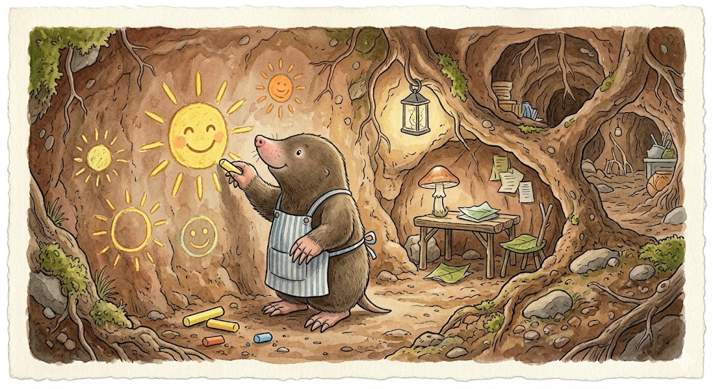 Illustration for The Mole Who Drew Sunlight