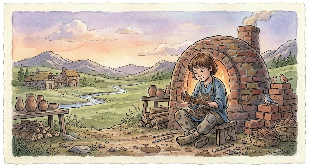 Illustration for The Potter's Apprentice and the Silent Kiln