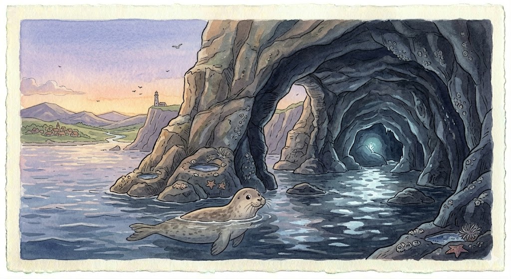 Illustration for The Seal and the Echoing Cave