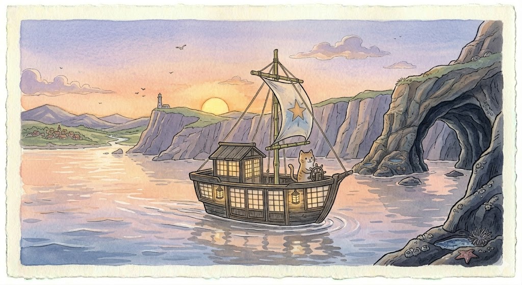 Illustration for The Ship of Paper Doors