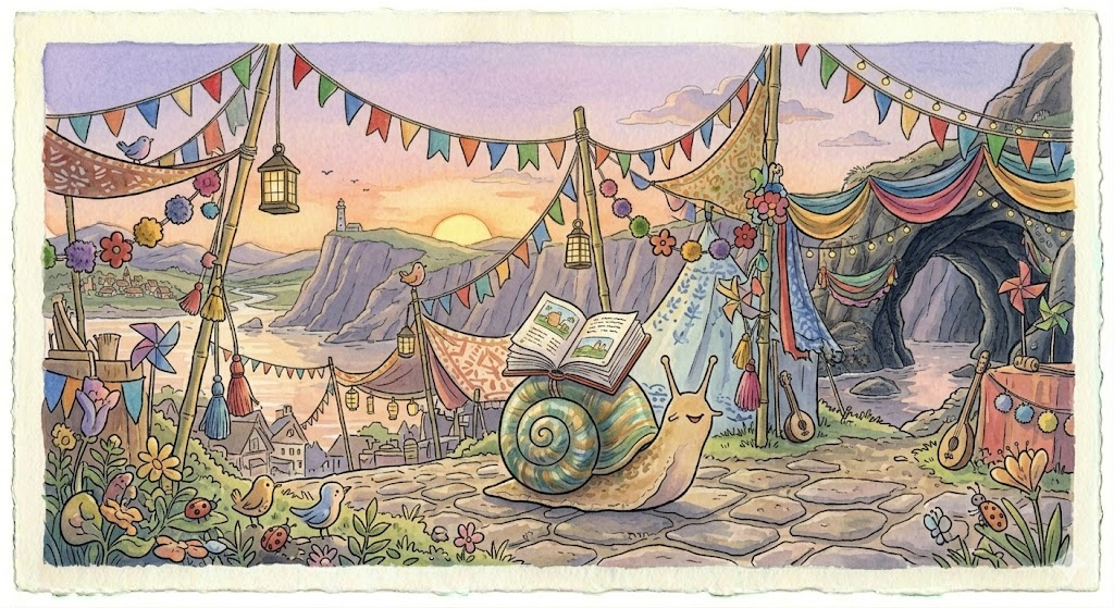 Illustration for The Snail Who Kept a Festival Journal
