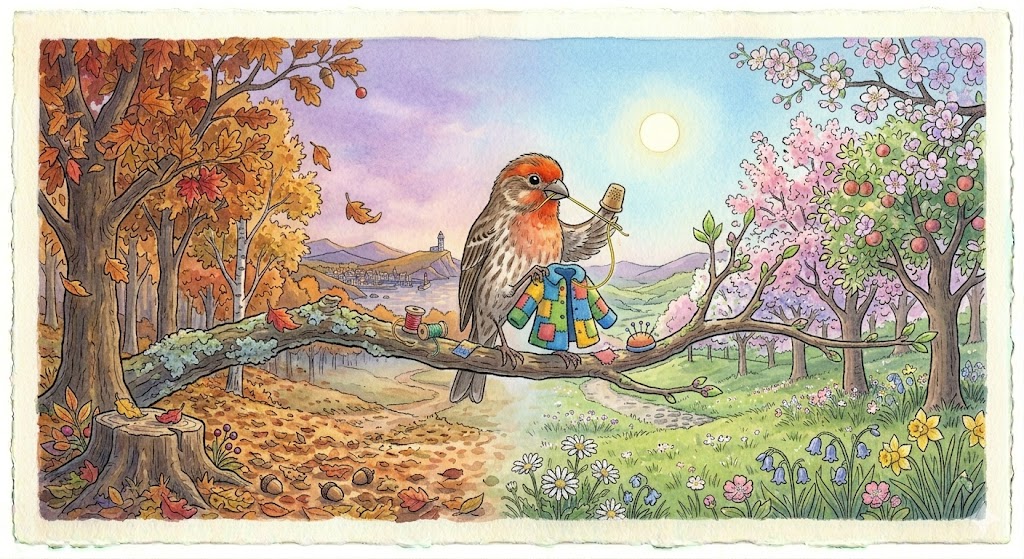 Illustration for The Tailor Finch and the Festival Coat